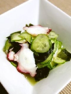 たこと胡瓜とわかめの酢の物-レシピのメイン写真