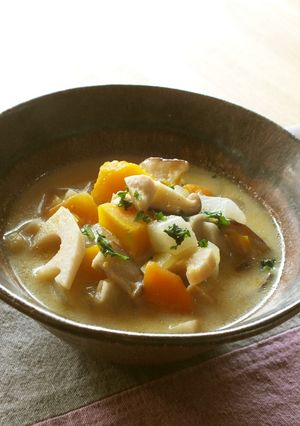 豆乳で❄食べる根菜スープ♪-レシピのメイン写真