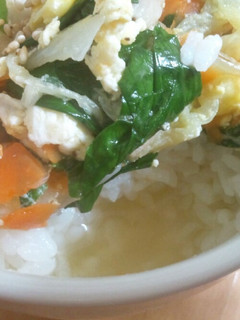 ほうれん草のスープご飯-レシピのメイン写真