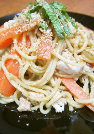 茹で鶏で焼きそば-レシピのメイン写真