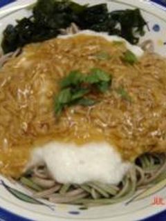 なめたけとろろそば(100円)-レシピのメイン写真