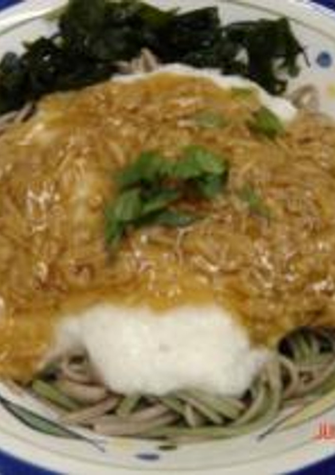 なめたけとろろそば(１００円）-レシピのメイン写真