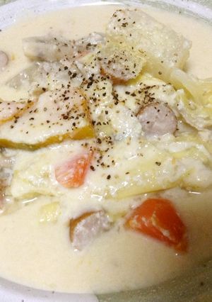 簡単あったか汁３ 酒粕と豆乳のシチュー-レシピのメイン写真