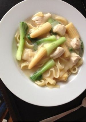 ちんげん菜とチキンのクリームパスタ♡-レシピのメイン写真