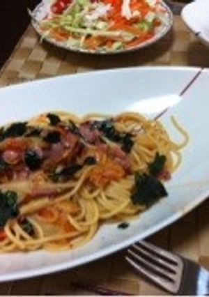 塩辛キムチパスタ-レシピのメイン写真