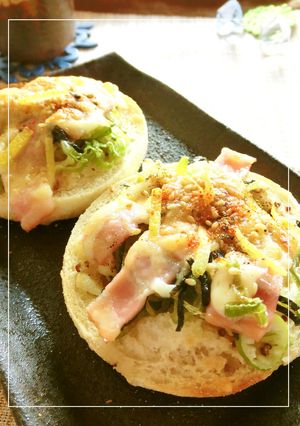 ベーコン・葱・海苔トースト　柚子風味-レシピのメイン写真