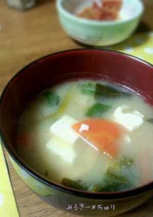あったか＊ほうれん草の味噌汁-レシピのメイン写真