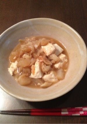 リメイク魚の煮汁で〜ネギ豆腐-レシピのメイン写真
