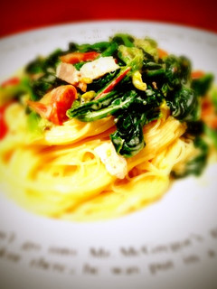 トマトとほうれん草のクリームパスタ-レシピのメイン写真