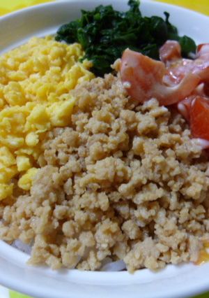 簡単に丼ぶり☆４色どんぶり☆-レシピのメイン写真