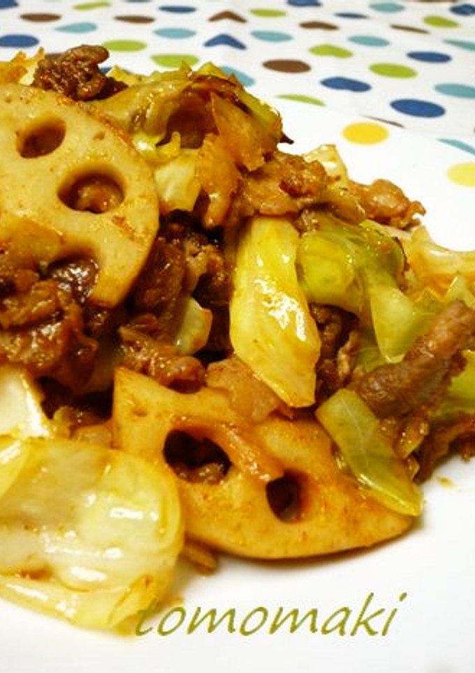 ✩蓮根と豚肉の甘辛味噌炒め✩-レシピのメイン写真
