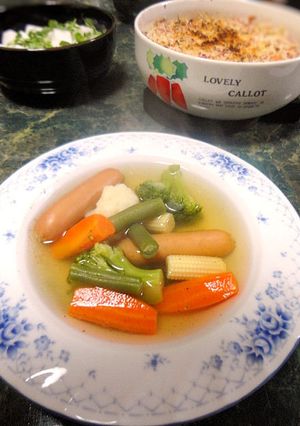 冷凍野菜とソーセージのあったかスープ-レシピのメイン写真
