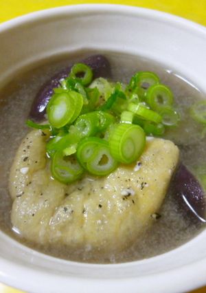 簡単☆なすと油揚げの黒すりごま入り味噌汁-レシピのメイン写真