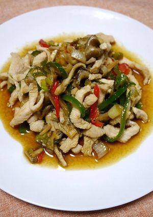 簡単！柔らかムネ肉と舞茸のオイスタ炒め-レシピのメイン写真