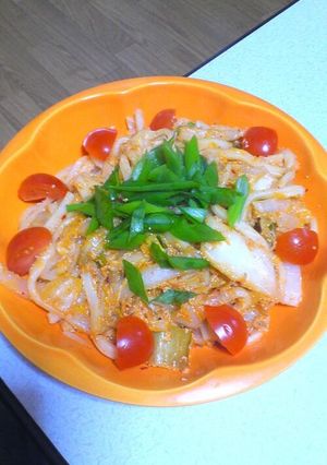 キムチ明太子ツナの焼きうどん-レシピのメイン写真