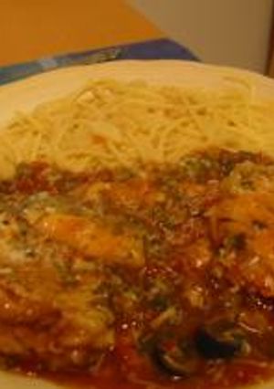 鶏肉のトマト煮パスタ添え-レシピのメイン写真