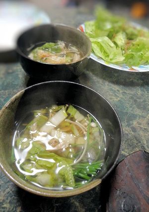 白菜とロールカワハギのスープ-レシピのメイン写真
