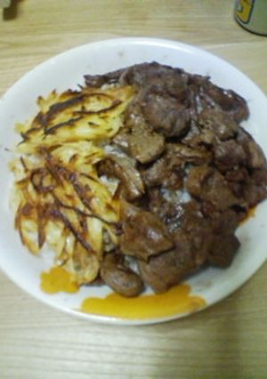 洋風焼肉丼簡単パイユ添え牛肉バージョン-レシピのメイン写真
