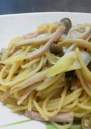 ネギとしめじの和風ペペロンチーノ-レシピのメイン写真