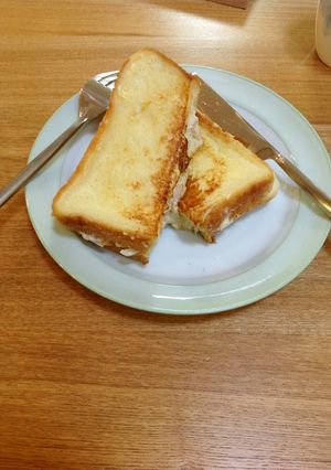 ツナマヨのクロックムッシュ風ホットサンド-レシピのメイン写真