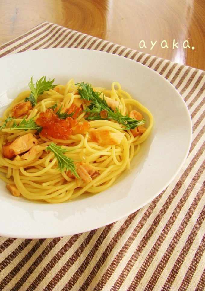 鮭と水菜の和風パスタ✿-レシピのメイン写真