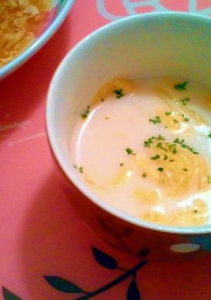 即席！白菜とベーコンのミルクスープ★-レシピのメイン写真