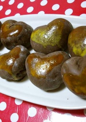 チョコっとココアなハート饅-レシピのメイン写真