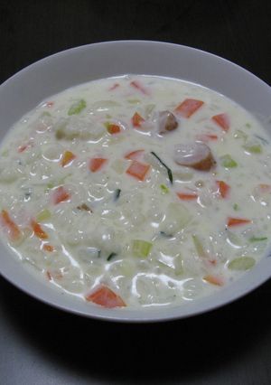 残り野菜のミルクがゆ-レシピのメイン写真
