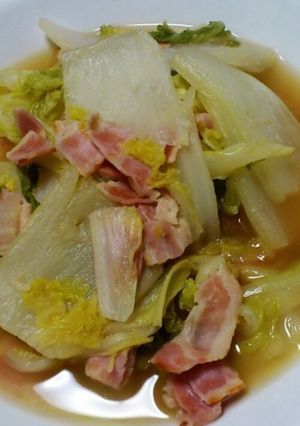 材料3つで♪白菜とベーコンのコンソメ煮-レシピのメイン写真