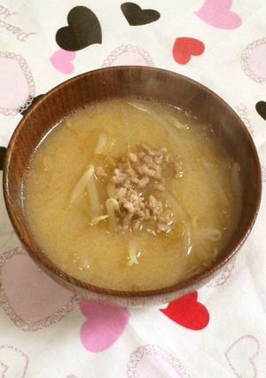 いつもあなたと モヤシ炒め味噌汁-レシピのメイン写真