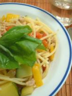 ズッキーニと鶏野菜スパゲッティ-レシピのメイン写真