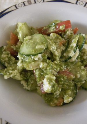豆腐を崩して、紫蘇ドレッシングと-レシピのメイン写真