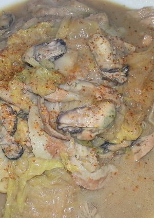 かんたん！豚肉と牡蠣の味噌煮-レシピのメイン写真