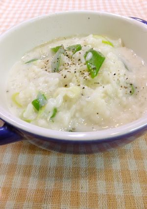 ネギの和風ホットミルクリゾット。-レシピのメイン写真