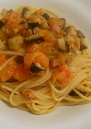 フレッシュトマトときのこのクリームパスタ-レシピのメイン写真