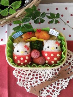 簡単!キャラ弁当☆カニかまキティちゃん☆-レシピのメイン写真