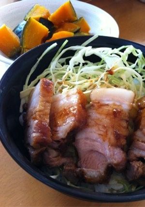 豚バラかたまり肉の照り焼き丼-レシピのメイン写真