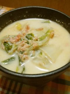 鮭と白菜のホットミルクスープ-レシピのメイン写真