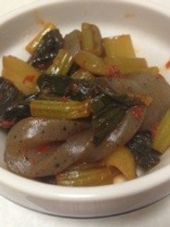 こんにゃくと野沢菜のピリ辛いため♪-レシピのメイン写真
