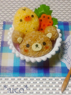 キャラ弁ならぬキャラ丼♡リラックマ-レシピのメイン写真
