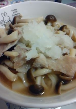 塩麹豚肉のみぞれ稲庭うどん(´ω｀)-レシピのメイン写真