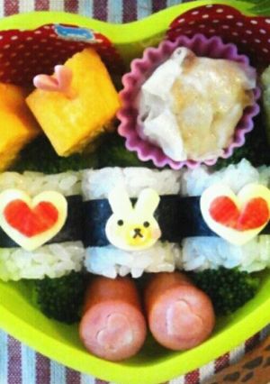 簡単！キャラ弁当☆バレンタインハート♪-レシピのメイン写真