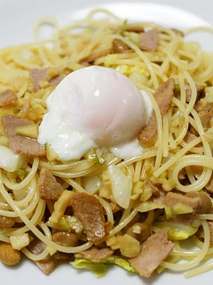 納豆&白菜&焼き豚の和風ほっこりパスタ-レシピのメイン写真
