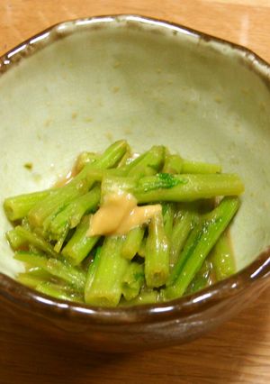 春菊の茎のからしポンあえ☆-レシピのメイン写真