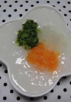 ＊離乳食初期＊３色野菜のお粥-レシピのメイン写真