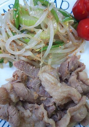 メイン　豚バラ生姜焼きと簡単ナムル！-レシピのメイン写真