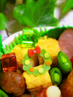 簡単!キャラ弁☆小さなクリスマスリース-レシピのメイン写真