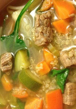 キヌアと野菜ゴロゴロ＆牛肉スープ-レシピのメイン写真