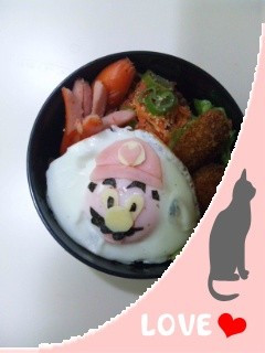 キャラクター弁当:目玉焼きマリオ-レシピのメイン写真