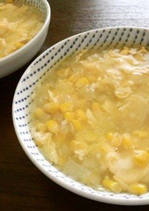 コーンとふんわり卵のあったか中華スープ-レシピのメイン写真